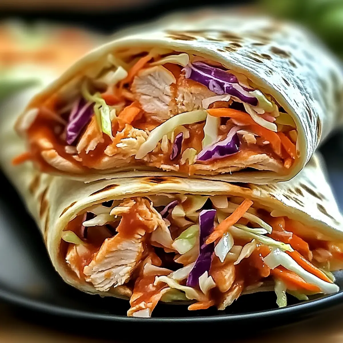 BBQ Chicken Coleslaw Wraps