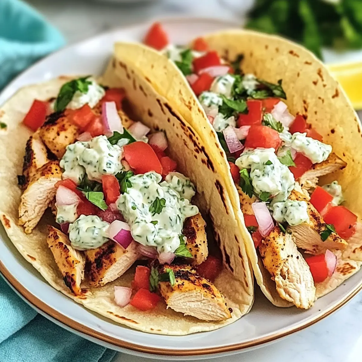 Mediterranean Chicken Tacos