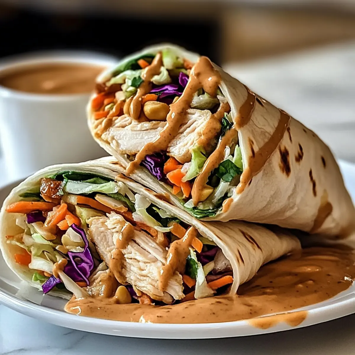 Thai Peanut Chicken Wraps