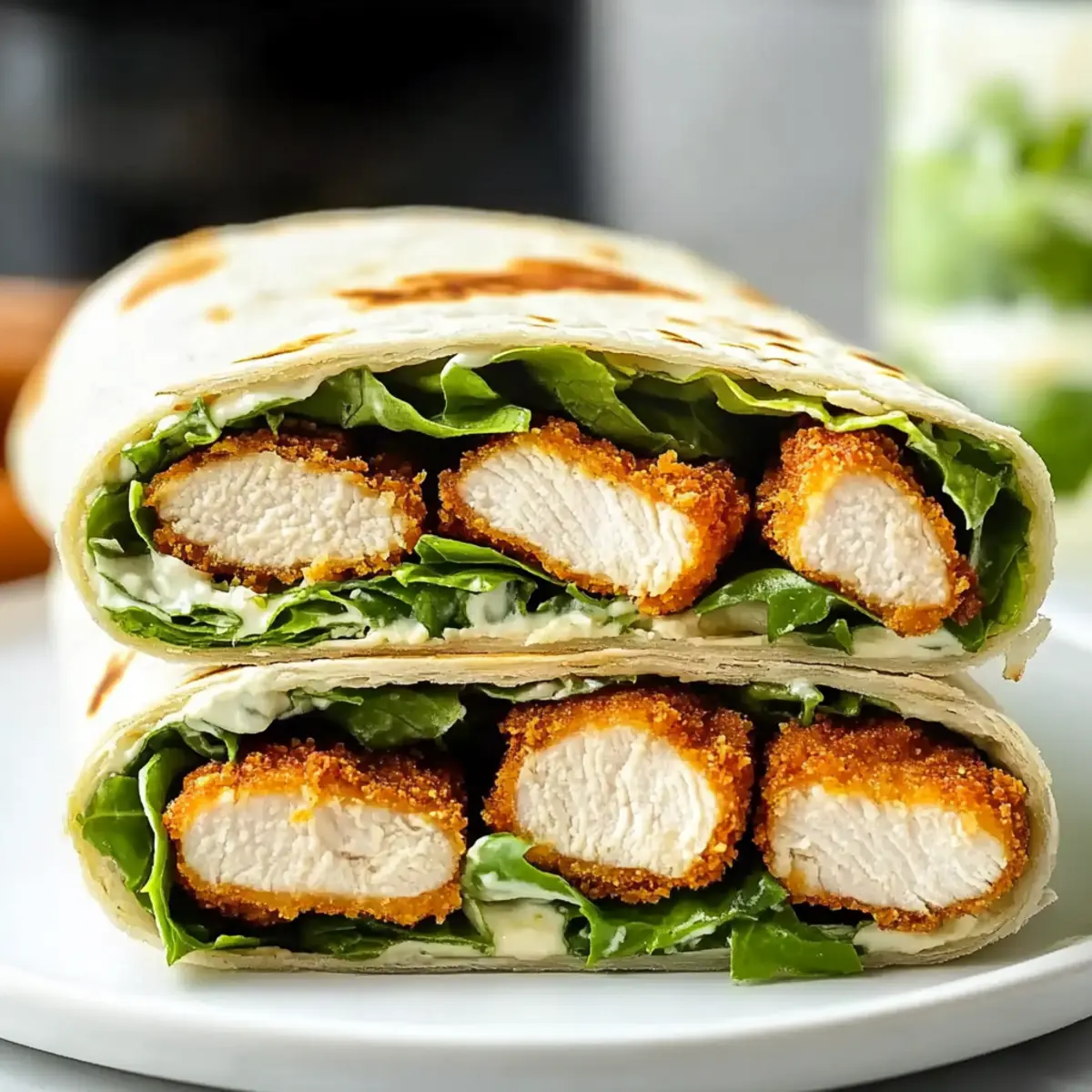 Air Fryer Crispy Chicken Caesar Wraps