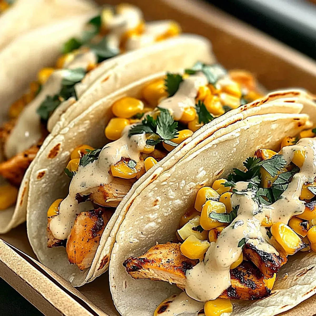 Mexican Street Corn Chicken Tacos