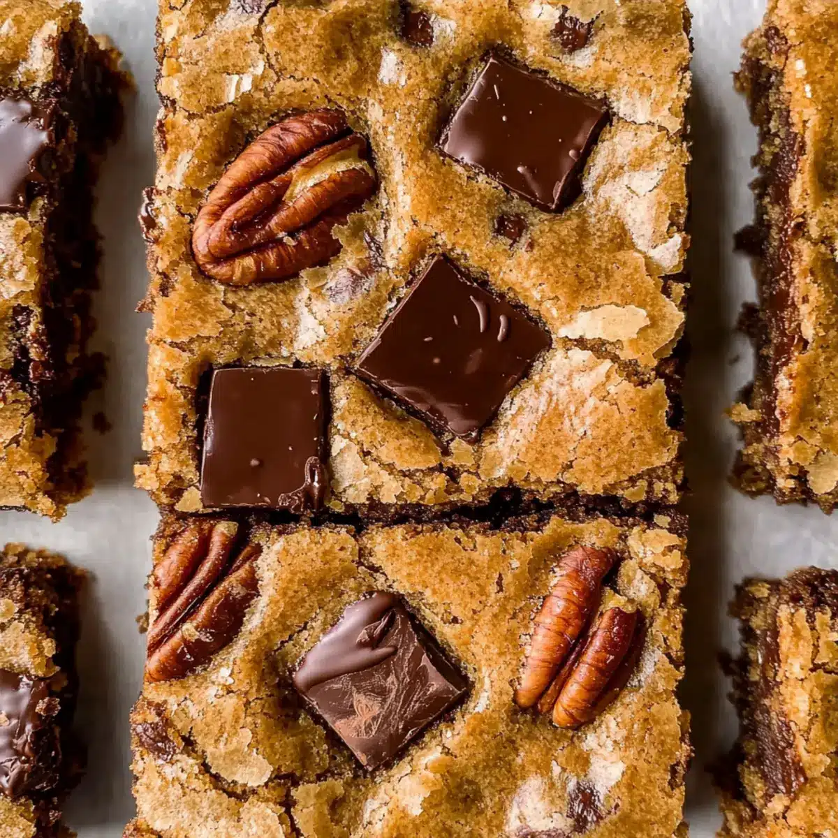 Brown Butter Bourbon Pecan Chocolate Chunk Blondies