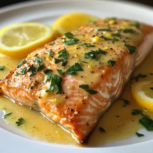 Baked Salmon with Lemon Butter Cream Sauce