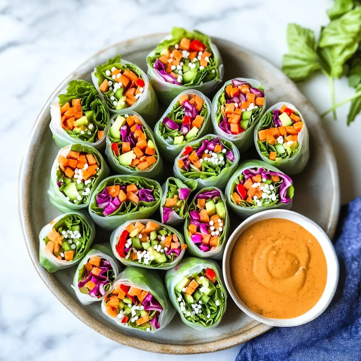 Vegetable Spring Rolls with Peanut Sauce