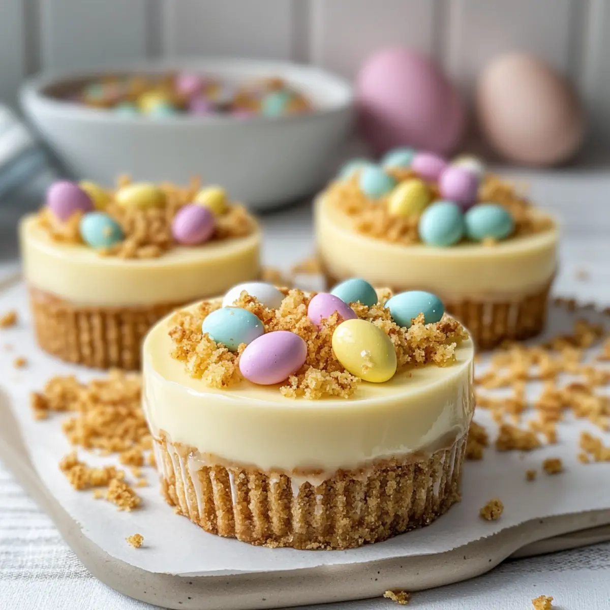 No Bake Mini Egg Cheesecake
