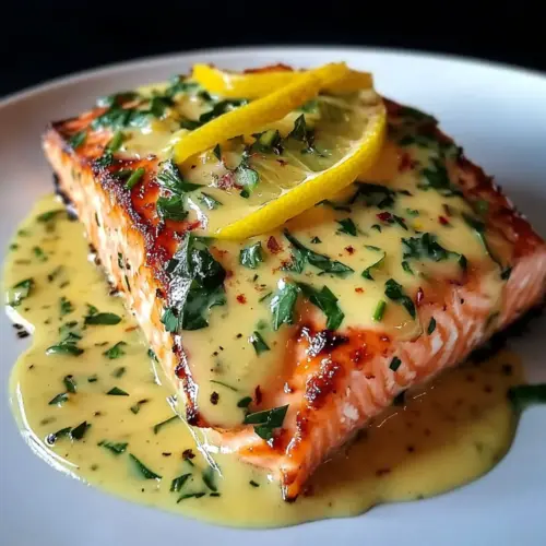 Creamy Baked Salmon with Lemon Butter Sauce