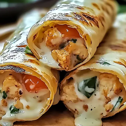 Cheesy Garlic Chicken Wraps