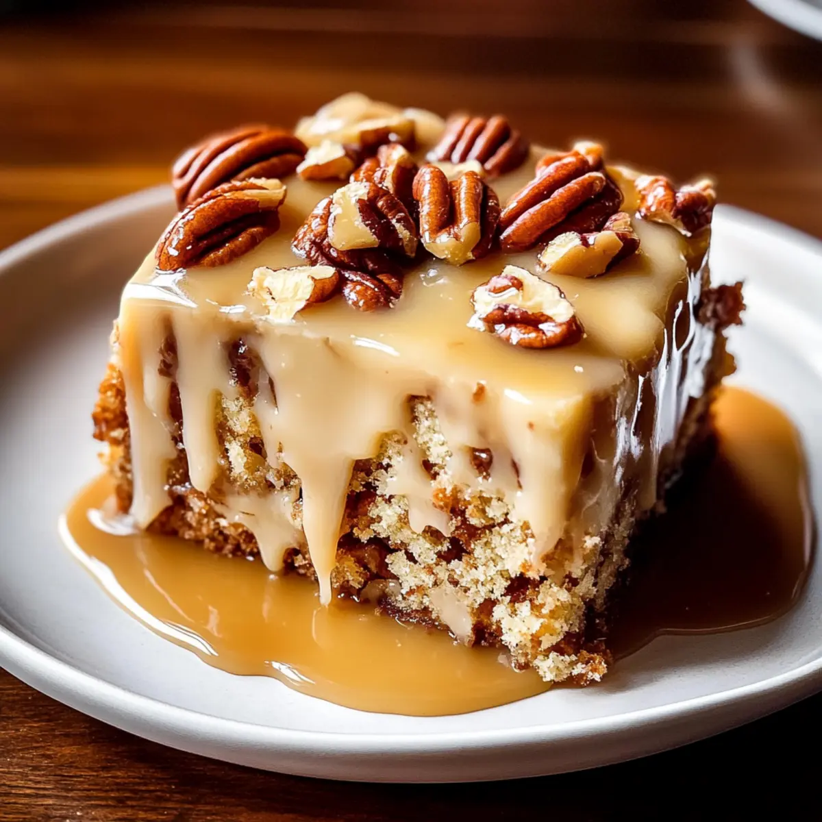 Butter Pecan Praline Poke Cake