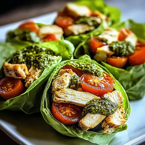 Pesto Chicken Lettuce Wraps